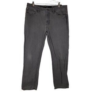 Waterproof Jeans Men's36x32 Gray Coal Faded Wash Lined Denim Straight Distressed